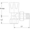 Radiatorafsluiter Serie: HRV Type: 2480N Messing Haaks